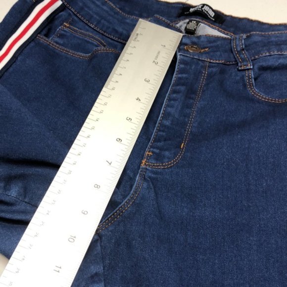 LIKE NEW WAX SPORTS JEANS 14/32x26 RED WHITE AND BLUE STRIPE 🇺🇸 - Picture 6 of 11